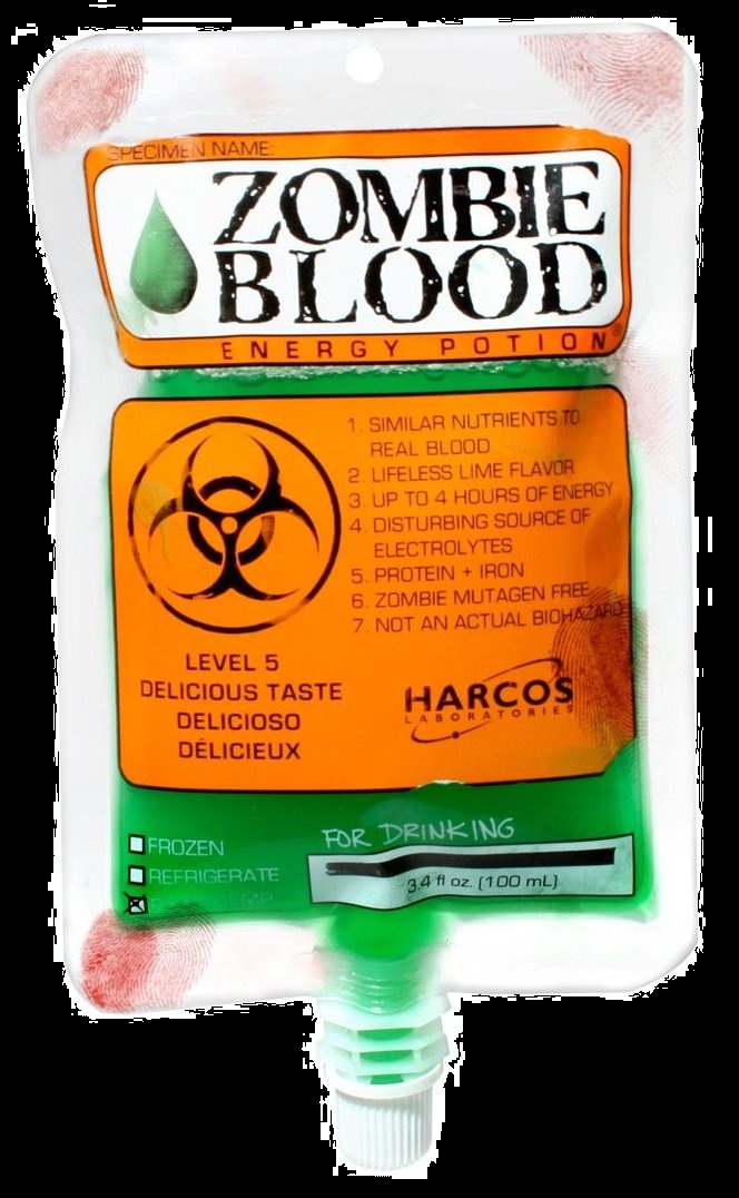 Top Halloween Candy Zombie Blood IV Bag Drink